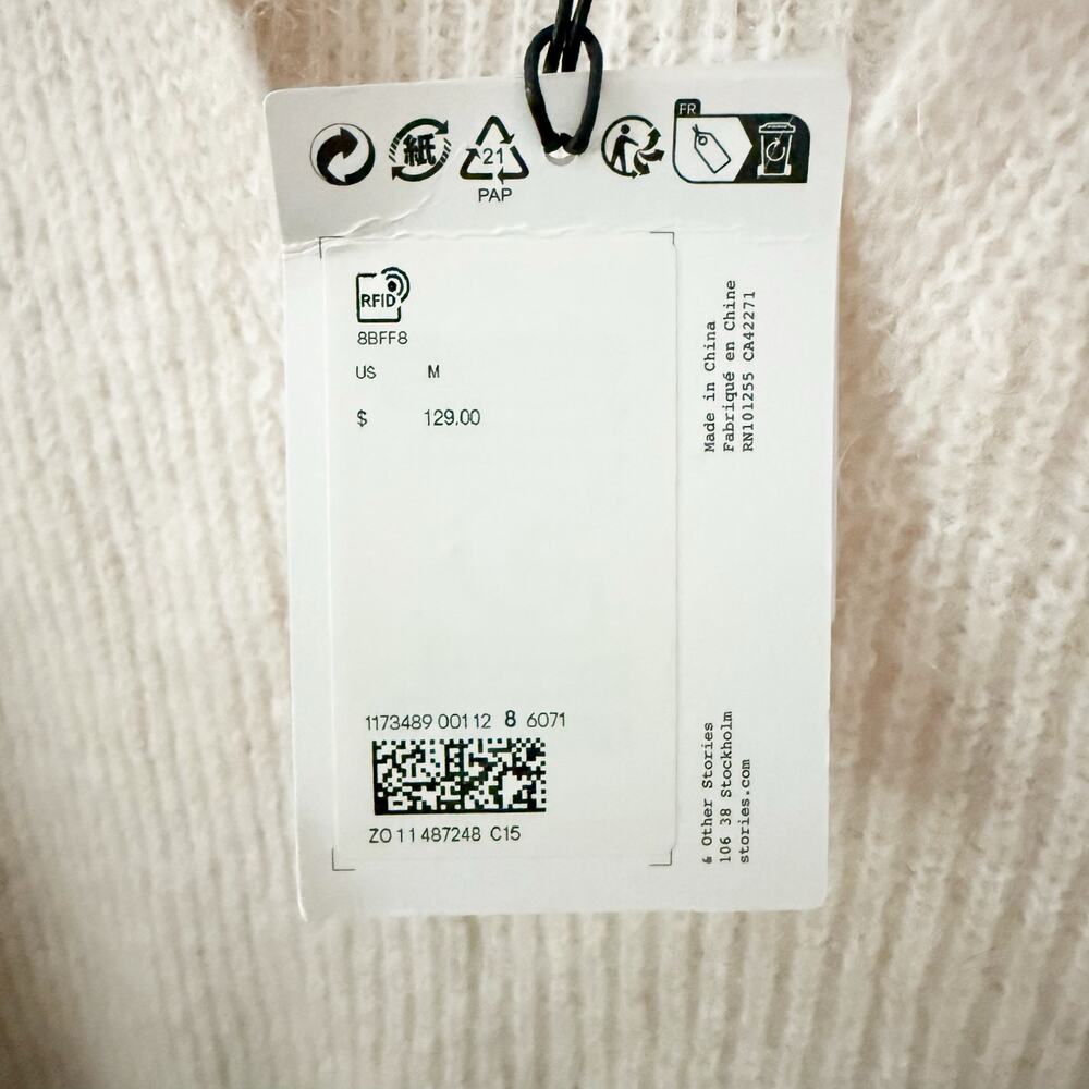 & OTHER STORIES x ANTHRO | NWT Beige Cream Mohair Knit Jumper Sweater | Medium - Picture 8 of 10